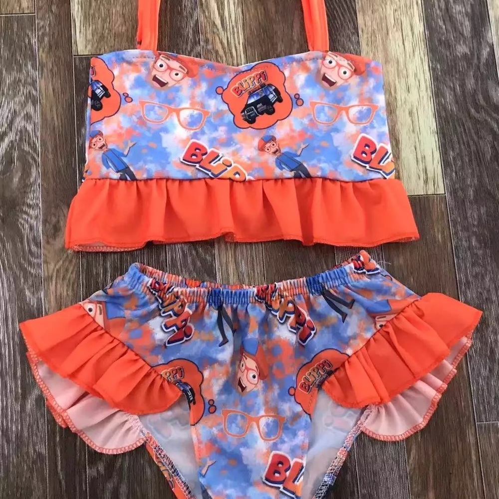 Girls 2 piece Blippi swimsuit 🧡💙